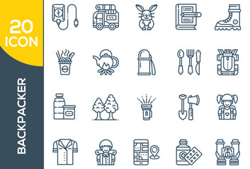 BACKPACKER ICON SET DESIGN