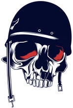 Skull In Military Helmet Anti-war Poster