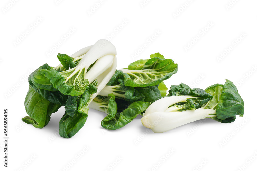 Fresh pak choi cabbage isolated on white background