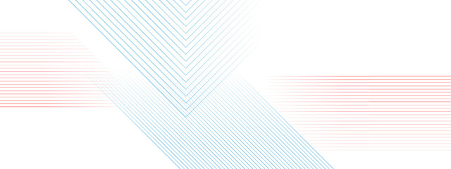 red blue minimal lines abstract geometric futuristic background. vector banner design