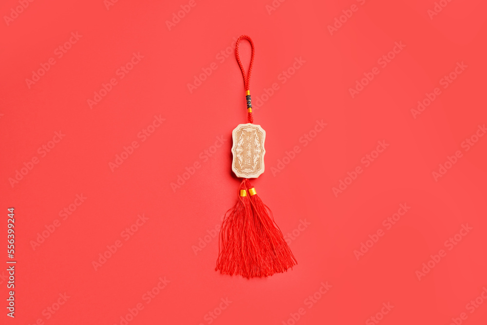Chinese symbol on red background. New Year celebration