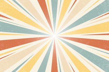 Canvas Print - Retro sunburst background. Rays and stripes from center. Vector wallpaper