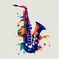 Canvas Print - Abstract background of a saxophone