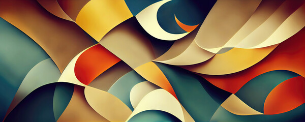 Abstract modern geometry wallpaper background illustration (Generative AI)