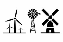 Windmill, Turbine Icon Illustration. Stock Vector.