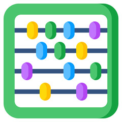 a frame of counting beads, icon of abacus