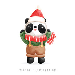 Wall Mural - Christmas panda