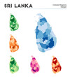 Sri Lanka map collection. Borders of Sri Lanka for your infographic. Colored country regions. Vector illustration.