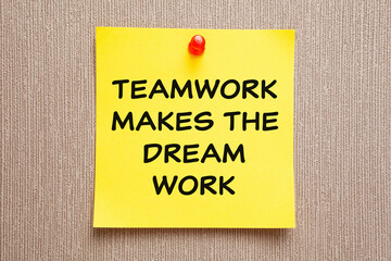 Wall Mural - Teamwork Makes The Dream Work Sticky Note Concept