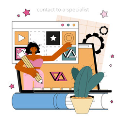 Canvas Print - content filling online service or platform. target audience