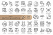 Set of conceptual icons. Vector icons in flat linear style for web sites, applications and other graphic resources. Set from the series - Delivery and Logistics. Editable outline icon.	