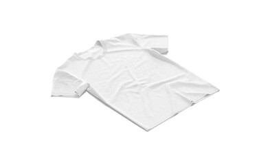 Wall Mural - Blank white t-shirt mock up flat lay, side view