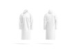Blank white protective raincoat mockup, front and back view
