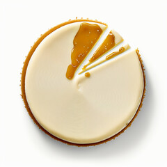 Wall Mural - Cheesecake on White Background