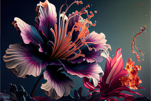 Abstract Colorful Flowers Background Generative Ai