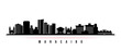 Maracaibo skyline horizontal banner. Black and white silhouette of Maracaibo, Venezuela. Vector template for your design.