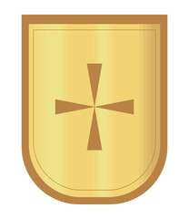 Poster - golden shield and cross