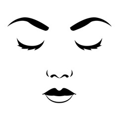 Wall Mural - Woman face illustration. PNG with transparent background