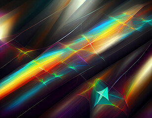 Poster - Beautiful colored bokeh on a dark abstract background.	