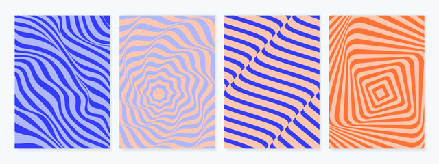 Trendy colorful backgrounds with geometric pattern. Optical illusion style texture.