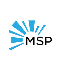 Wall Mural - MSP letter logo. MSP blue image on white background and black letter. MSP technology  Monogram logo design for entrepreneur and business. MSP best icon.
