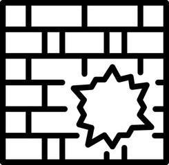 Poster - Firewall icon outline vector. Cyber crime. Data fraud