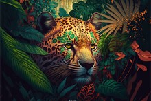 
Leopard In The Jungle Pop Art Canvas Print Wall Art Animal