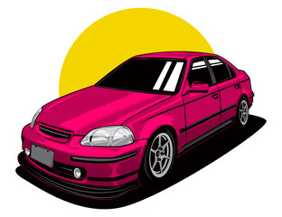 Wall Mural - magenta isolated car vector illustration design for graphic idea