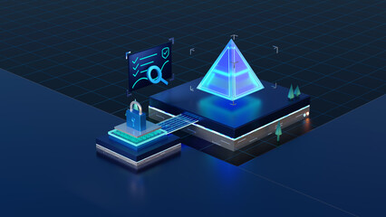Data protection Cyber Security Privacy Business Internet Technology Concept. 3d rendering