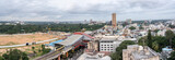 Fototapeta Nowy Jork - Aerial Panoramic View of Downtown Bengaluru with Train and cars in the picture
