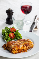 Wall Mural - lasagna with salad