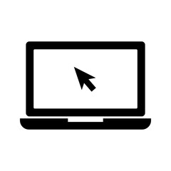 Wall Mural - Laptop and computer mouse cursor icon. Vector.