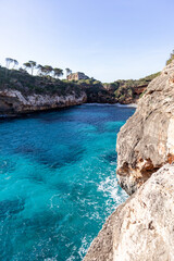 Wall Mural - Coves, beaches and cliffs on the island of Majorca, Spain, Europe. Palma de Mallorca in the Mediterranean Sea.