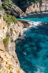 Wall Mural - Coves, beaches and cliffs on the island of Majorca, Spain, Europe. Palma de Mallorca in the Mediterranean Sea.