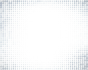 Fototapete - Digital binary code background with copy space. Vector pattern