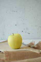 Wall Mural - Ripe yellow apple is fresh in the kitchen