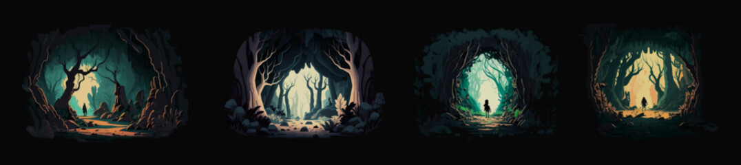 Mysterious forest background, for halloween.