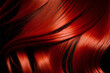 Beautiful shiny red hair texture closeup. Generative AI