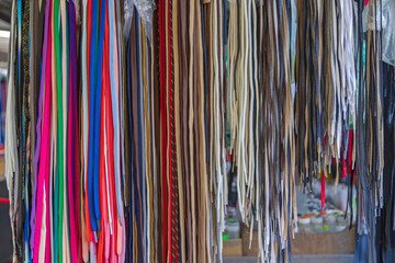 Wall Mural - Colourful Laces Hanging