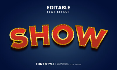 Wall Mural - Editable 3d retro show text effect. Fancy vintage font style perfect for logotype, title or heading text.	
