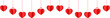 © Tally 18 - Hanging hearts garland.Red 3d paper hearts .Heart png.Set of simple hearts.Valentine's Day seamless pattern. Hearts garland . Valentine's day decoration.