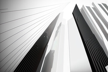 Poster - building lines as a symbol. Symbol of city architecture. Symbol for a skyscraper building. Background of a simple line drawing. banner with a line symbol of buildings. Concept of a white web template