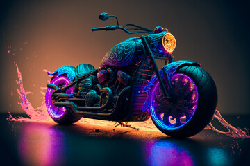 Wall Mural - Beautiful motorcycle.  Image created with Generative AI technology.