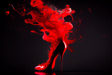 Red High Heel Shoes.  Generative AI.