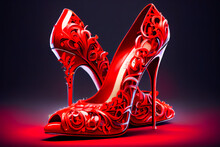 Red High Heel Shoes.  Generative AI.