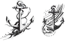 Anchor With Rope Tatto Design