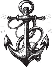 Anchor With Rope Tatto Design