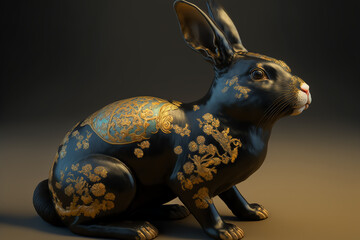 Wall Mural - Chinese new year 2023 rabbit Happy. Animal holidays characters. Isolated background. year of the Rabbit zodiac signs. Chinese New Year Lunar 2023. Generative AI