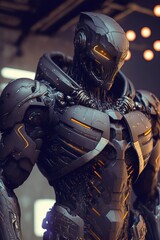 Wall Mural - futuristic space armor suit cyberpunk, concept art
