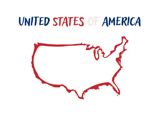 Wall Mural - Empty America Map vector illustration